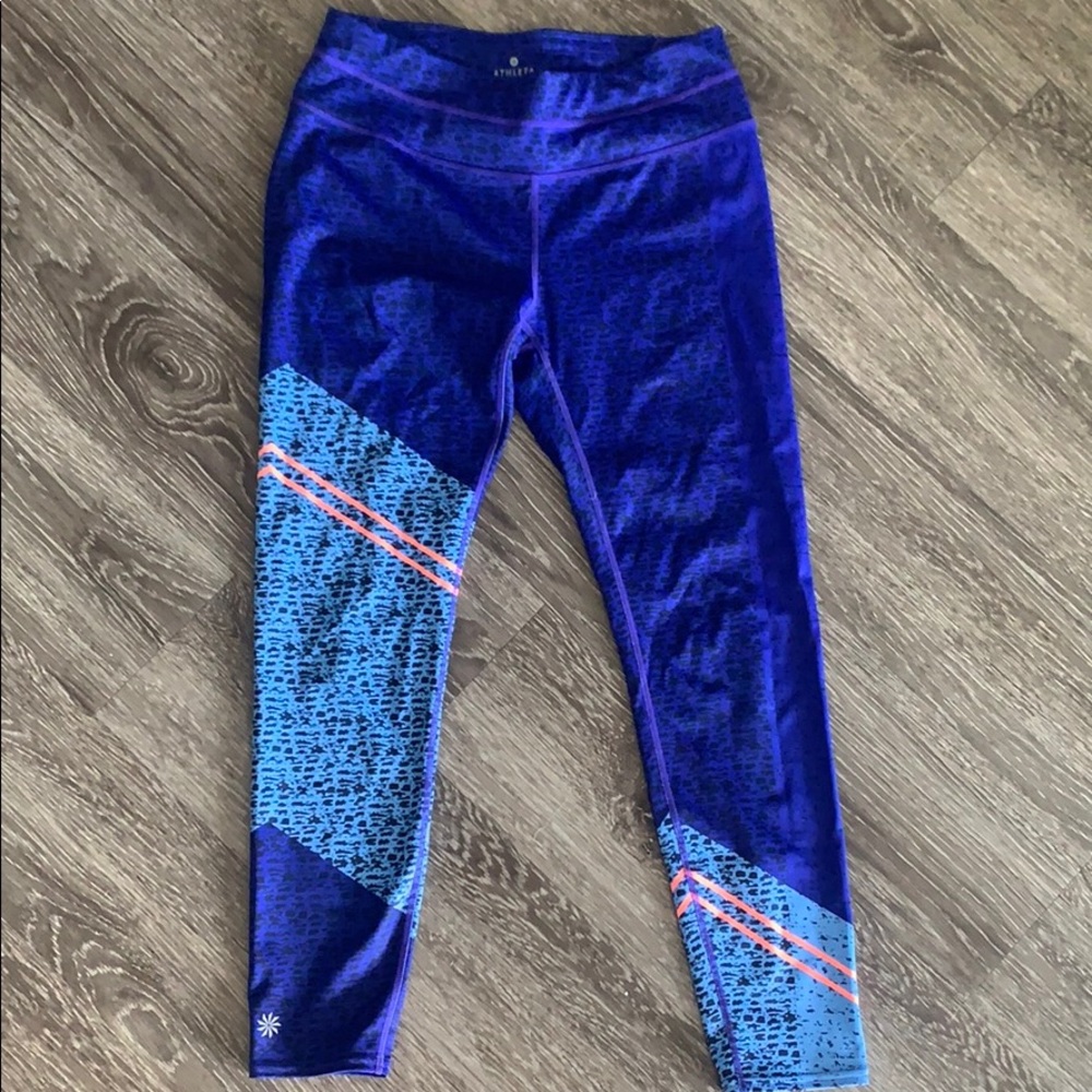 Athleta Blue & Black Printed Lettings